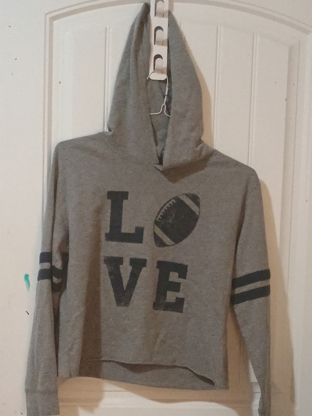 LOVE Football Gray Hooded Sweatshirt